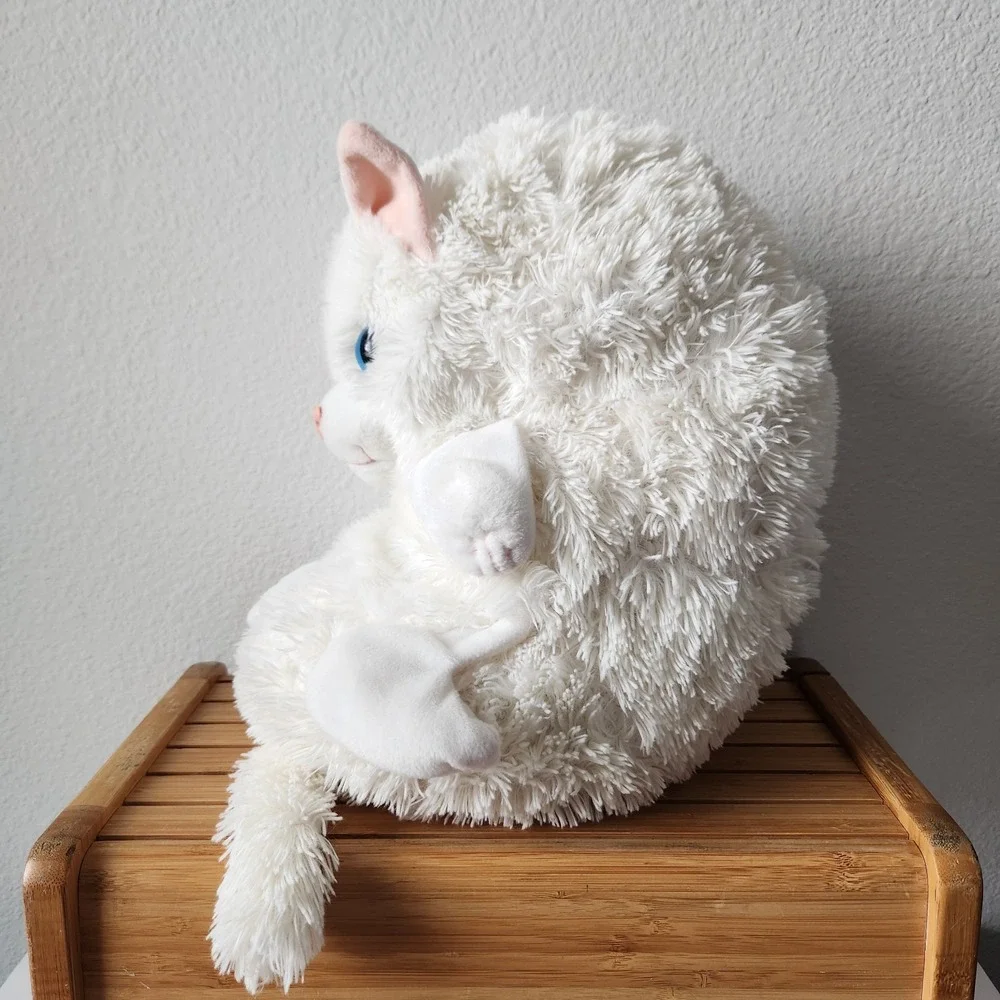 Hideaway Pets White Blue Eye Kitty‎ Persian Cat Plush Stuffed Animal Pillow 15in